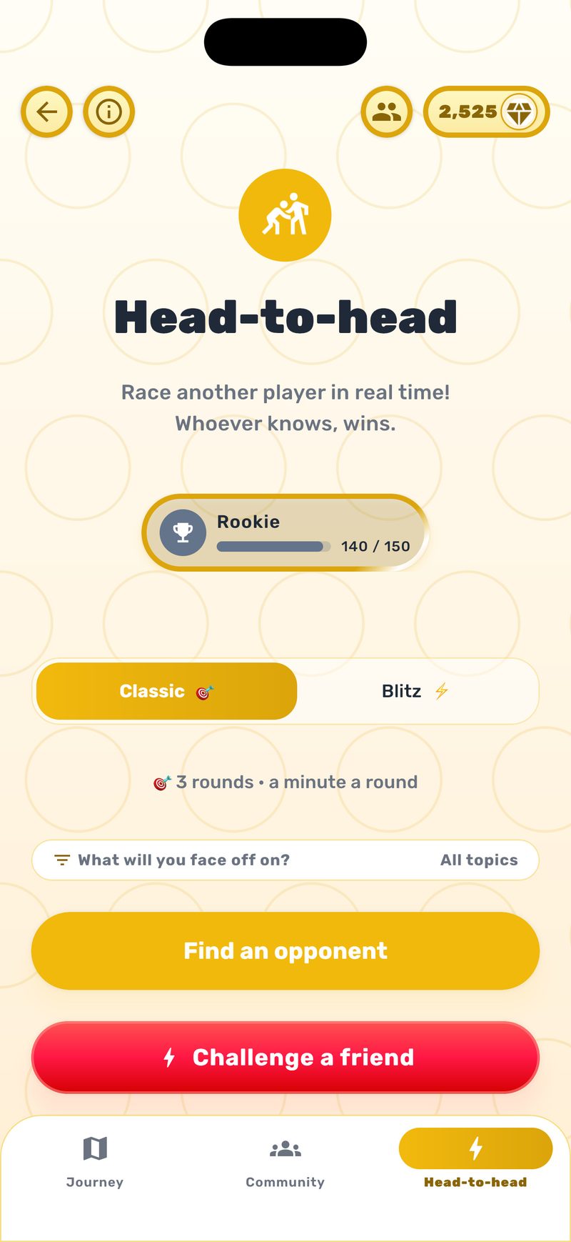 Head-to-head - solve riddles against another player in real time